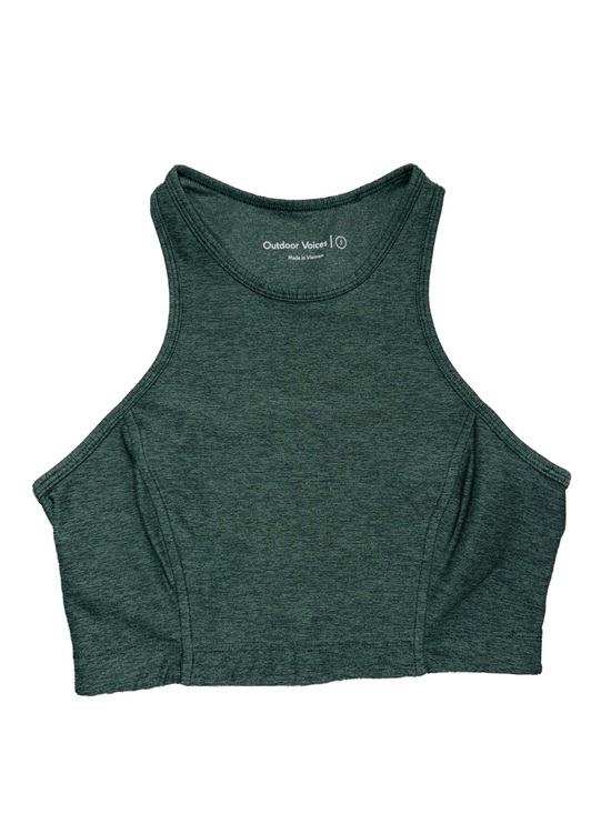 Outdoor Voices Tops - Outdoor Voices Athena Green Heathered Racerback Sporty Longline Bra Top